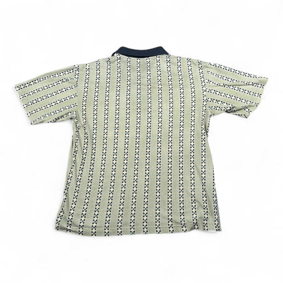 Vintage Knightsbridge Polo Shirt Adult MEDIUM Blue Red Green Striped Retro 90s - Picture 3 of 7